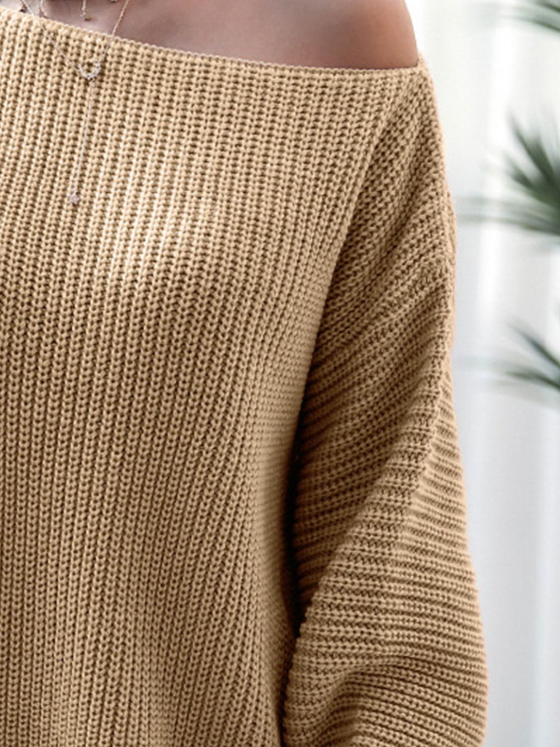 Stylish Rib-Knit Mini  Off Shoulder Sweater Dress