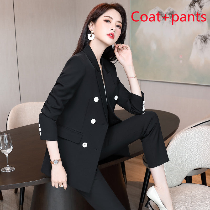 Boss Lady Buttoned Two Piece Fashion Suit