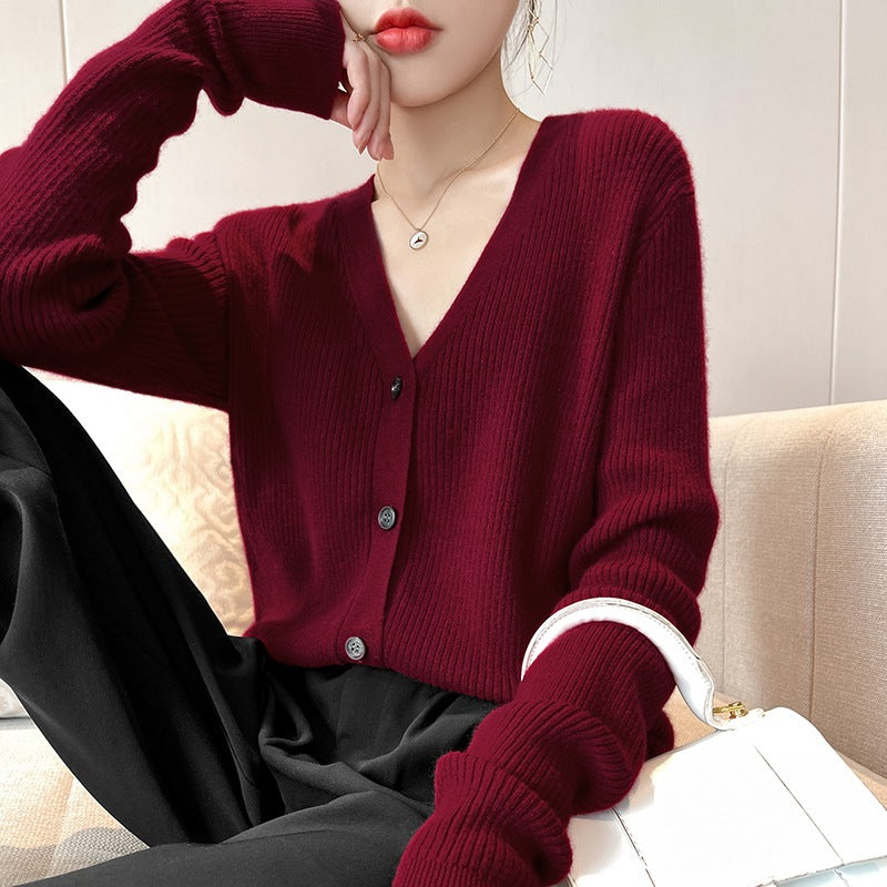 Simple Charms Ribbed Knit Cardigan