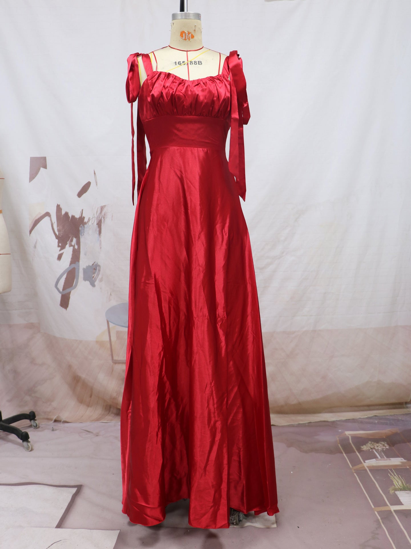 Princess Style Silky  Sleeveless Gown Evening Dress