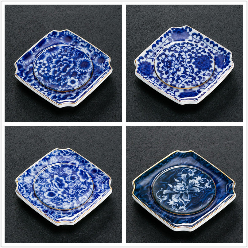 Vintage Korean Ceramic Tea Set & Cup Coaster