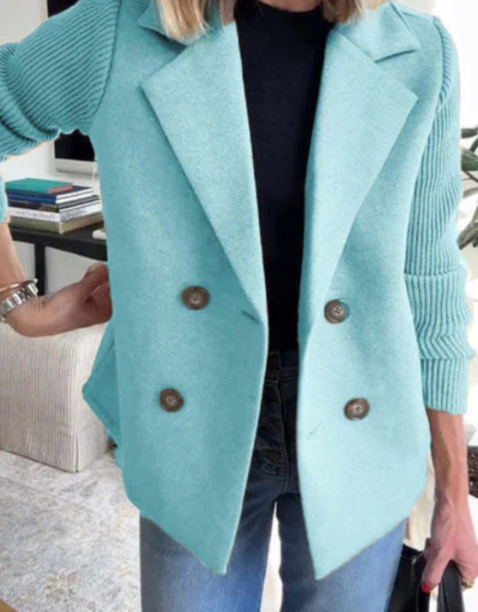 City Beauty Stylish Double Breasted Lapel Jacket Coat Outerwear
