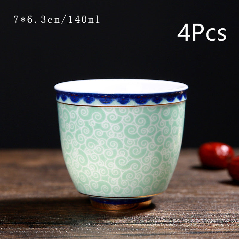 Vintage Korean Ceramic Tea Set & Cup Coaster