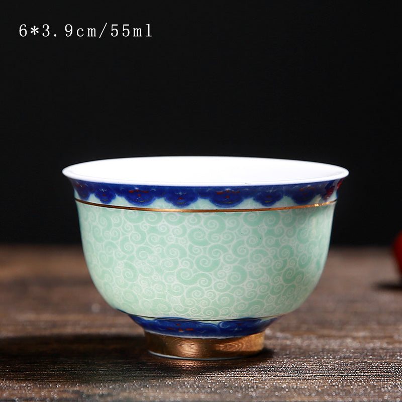 Vintage Korean Ceramic Tea Set & Cup Coaster