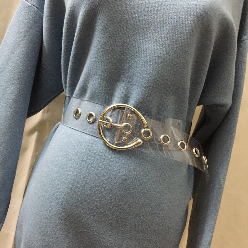 Wide Transparent PVC Designer Clear Corset Belt