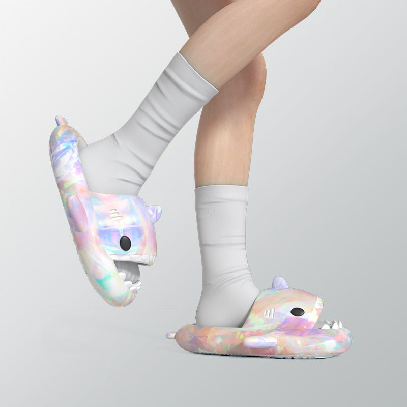 Shark Slippers Heart Print Shoes