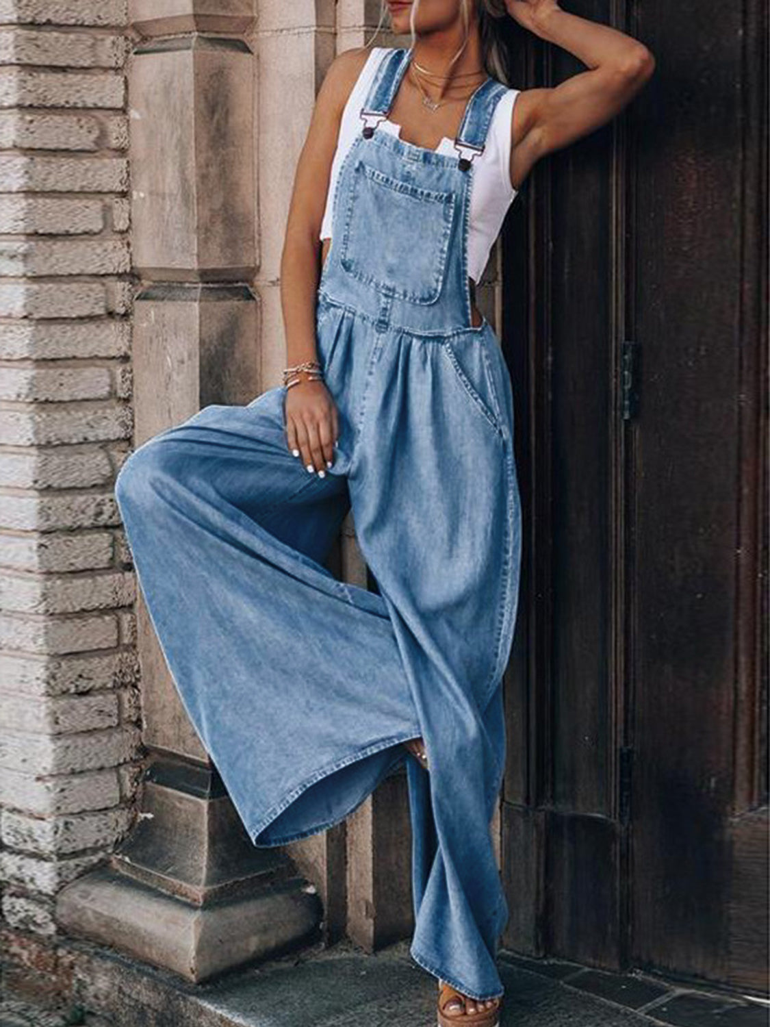 Wide Leg Treny Denim Bobcut Lounge Pants