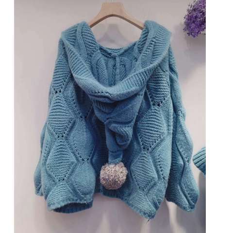 Relaxed Weekend Cable Knit Hooded Cardigan