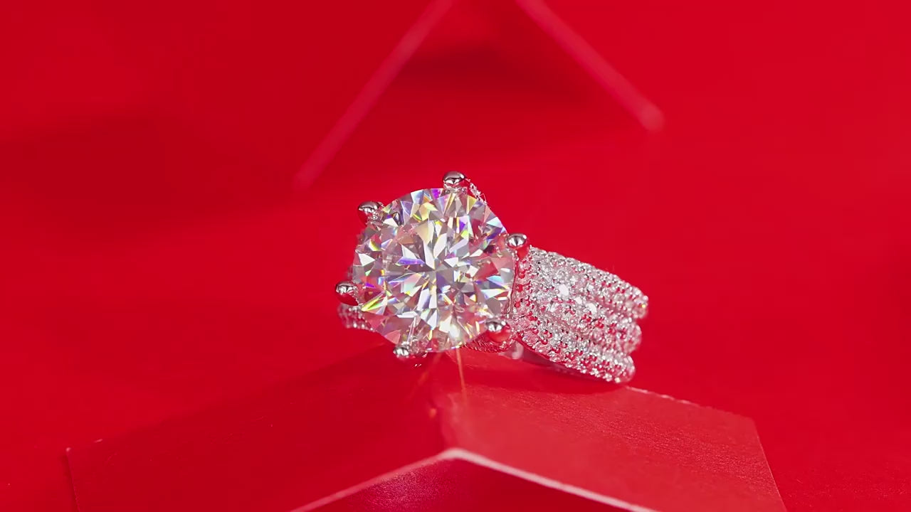 5 carat moissanite eternity ring in 925 sterling silver for elegant women