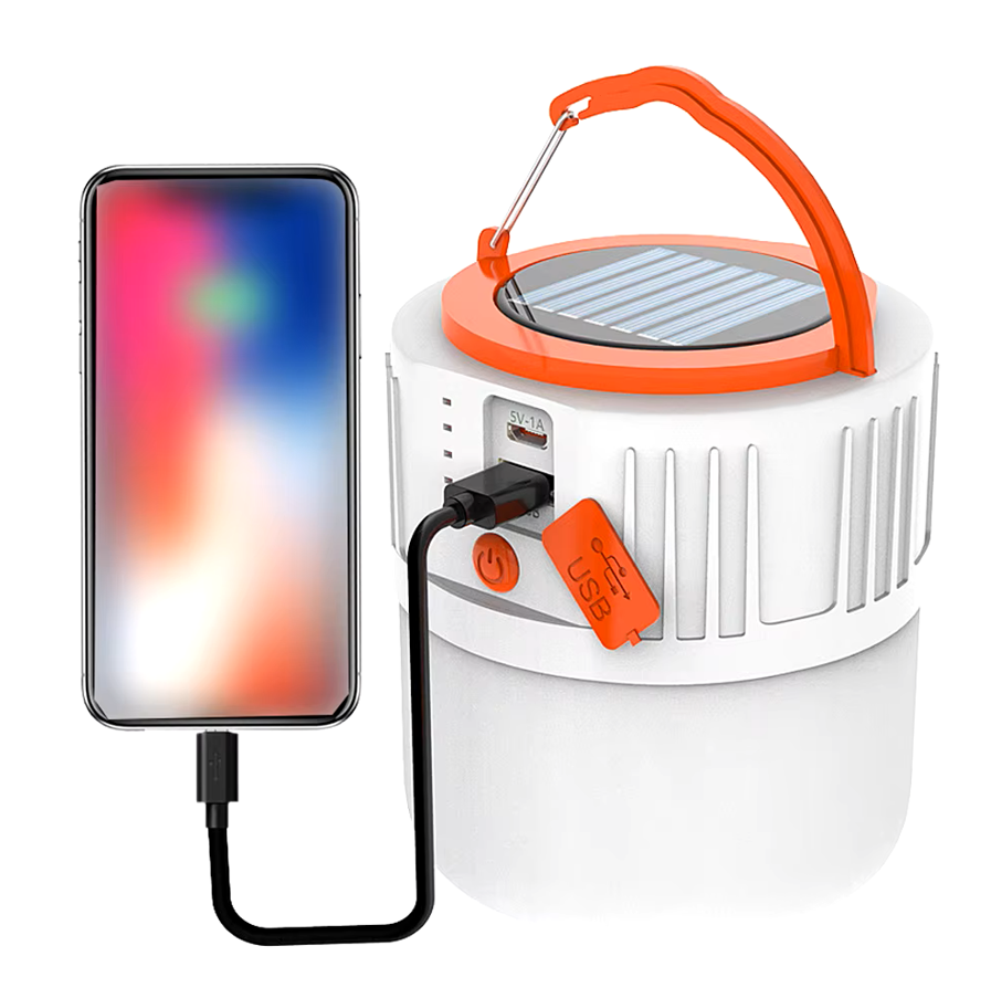 Solar or USB LED Rechargeable Light for Outdoor Hiking or Emergency Outage
